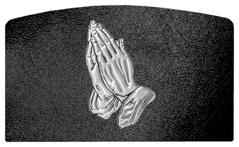 DACRO-516-SL-SH-BK Silver Praying Hands Shimmer Black